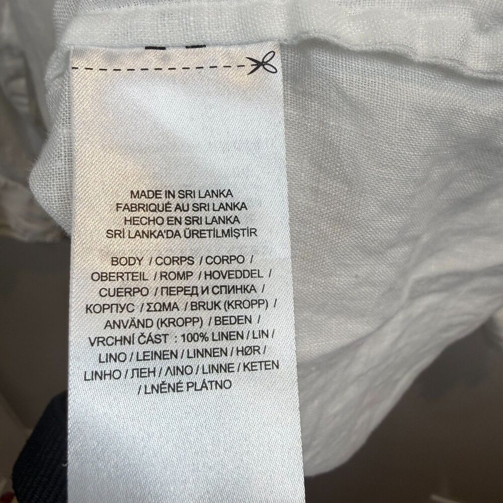 Lauren Ralph Lauren White Shirt Long Sleeve Button Linen Size 2X Casual Work - Picture 11 of 11